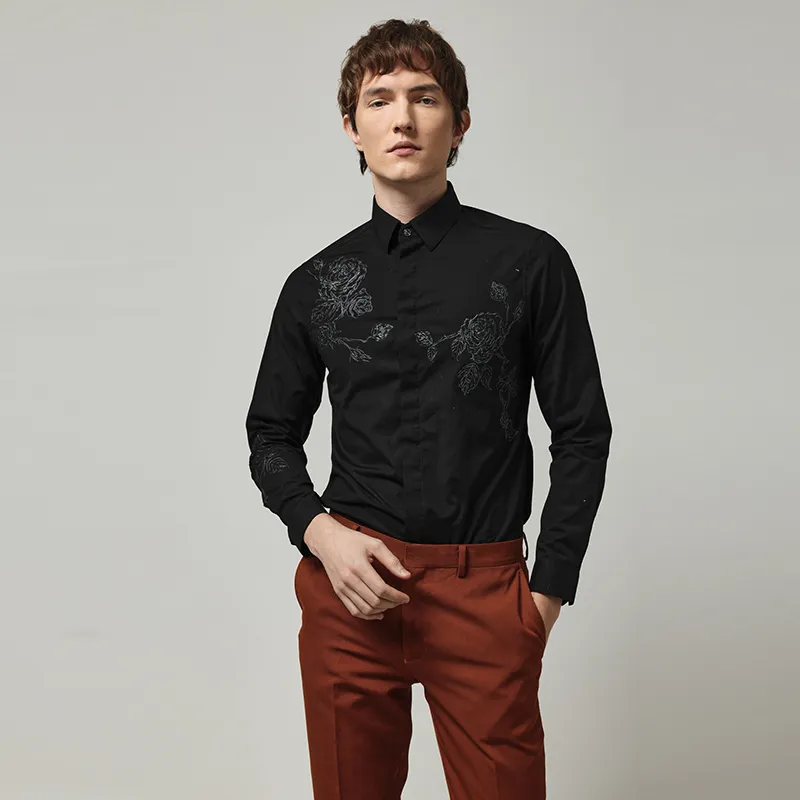 RARE Long Sleeved Shirt Men's Black-4