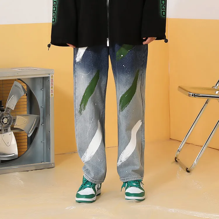 XXGOGO Straight Jeans Unisex Gradient Blue-2