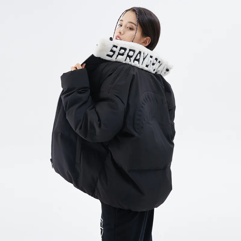 SPRAYGROUND Stand Collar Loose Fit Down Jacket Unisex Black-5