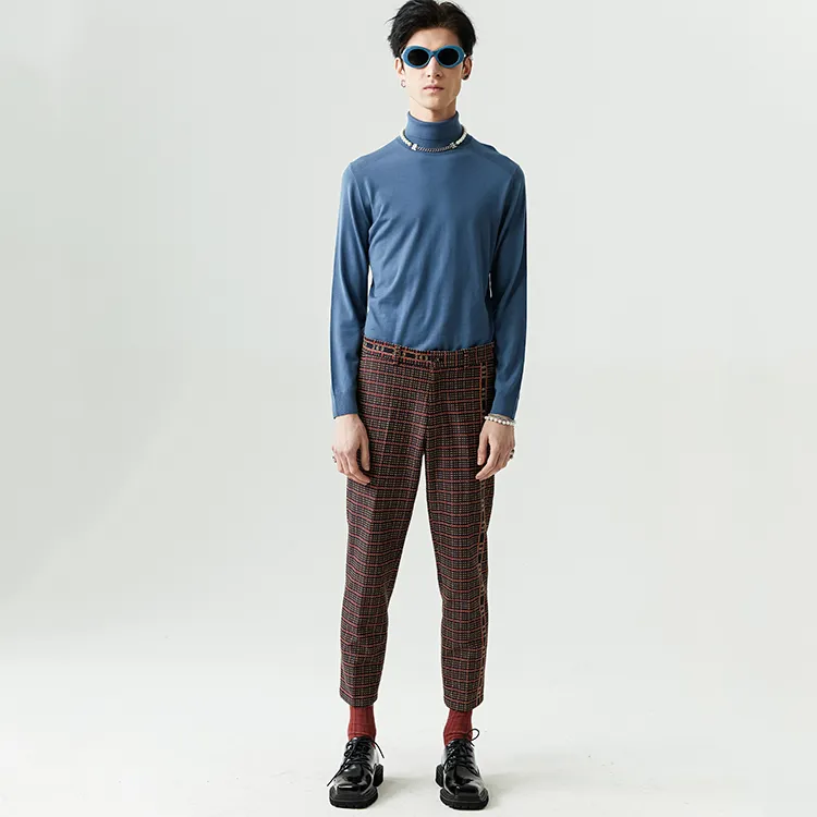 DAVID NAMAN SS22 Straight Casual Pants Men's Burgundy-2