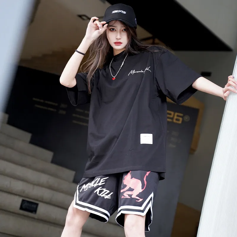 MIRACLE KILL Loose Fit Shorts Unisex Black-8