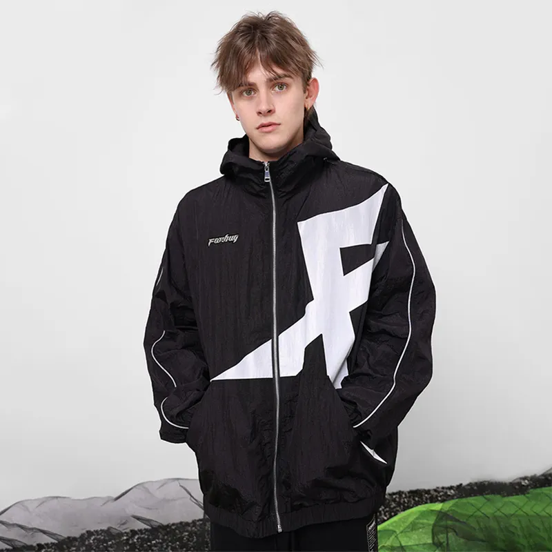 FORHUG Loose Fit Jacket Unisex Black-3