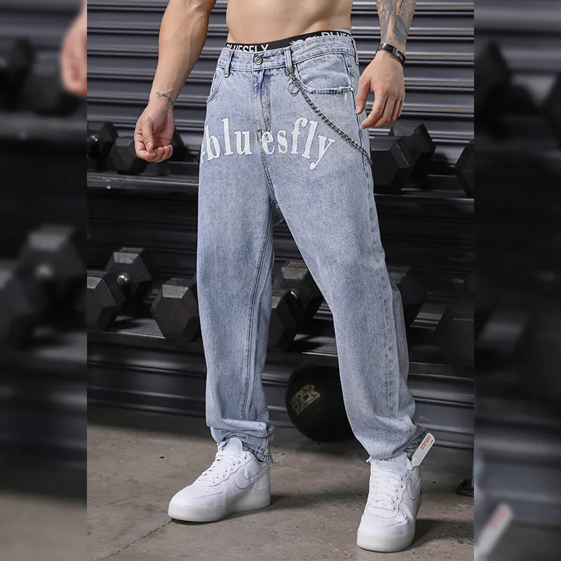 BLUESFLY Straight Jeans Men's Light Blue-2