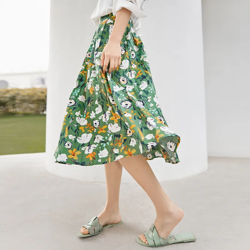 DIALOGUE Live Like Summer Flowers Series Casual Long Skirts Women's-3