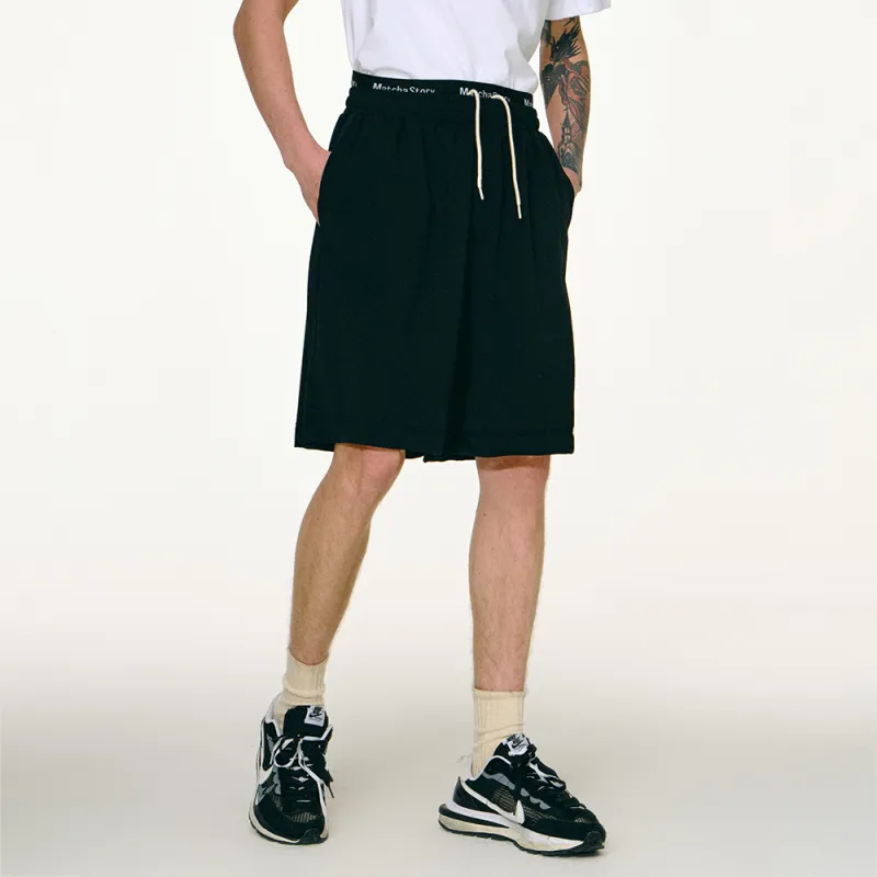 MATCHA STORY Goat Casual Shorts Unisex Black-5