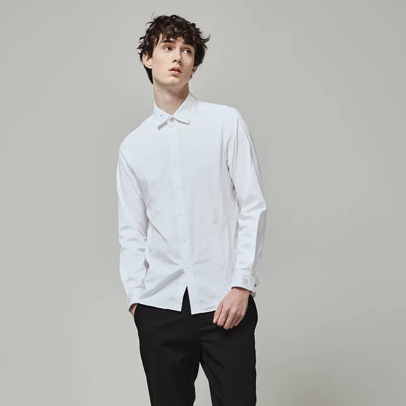 RARE Long Sleeved Shirt Men's White-6