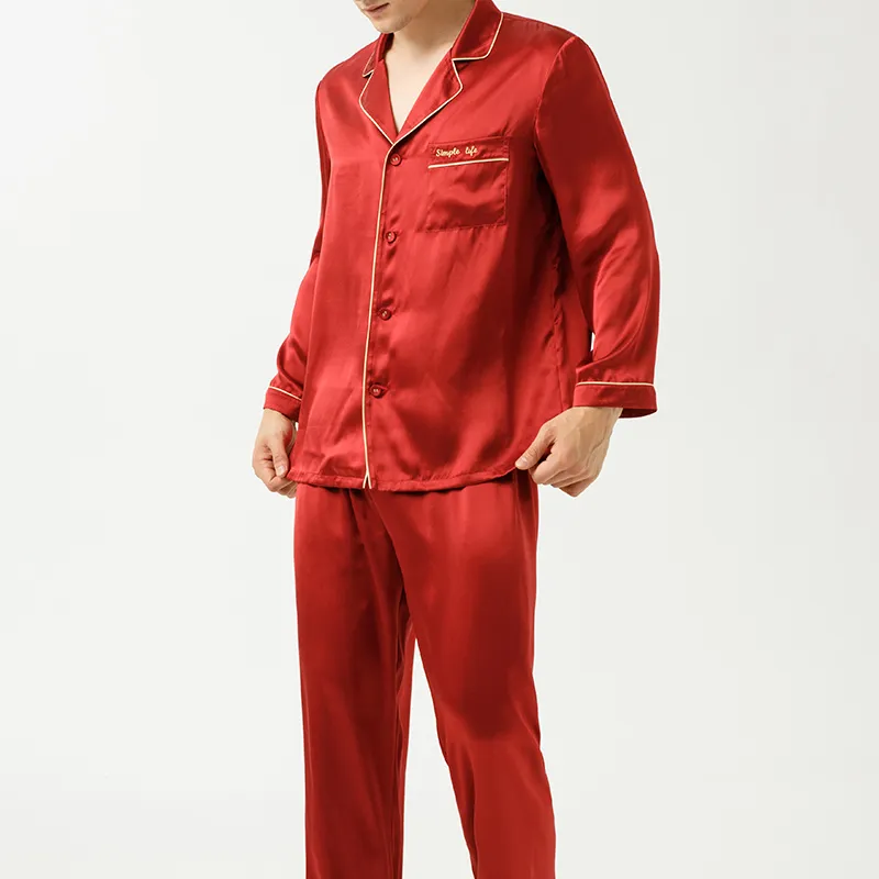 JINSANT Pajama Set Men's Caramel Red-1