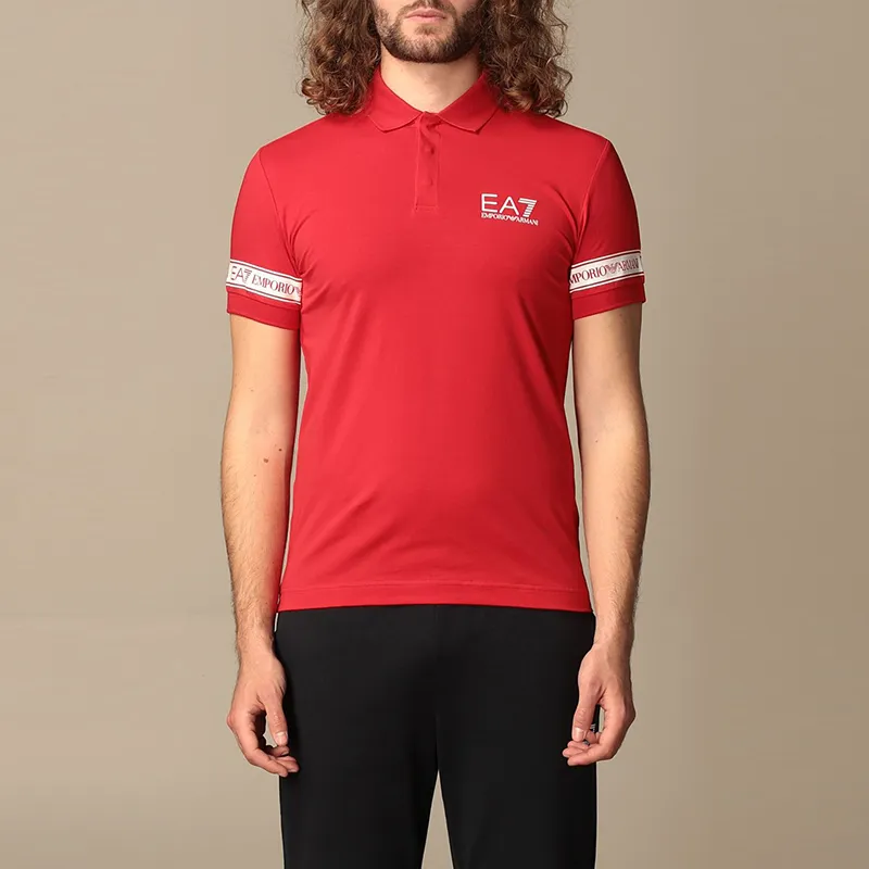 EMPORIO ARMANI EA7 Polo Shirts Men Racing Red-2
