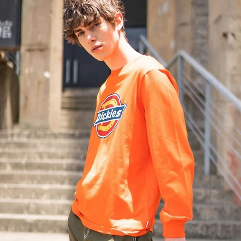 Dickies FW22 Crew Neck Loose Fit Sweatshirt Men's Orange Red-2