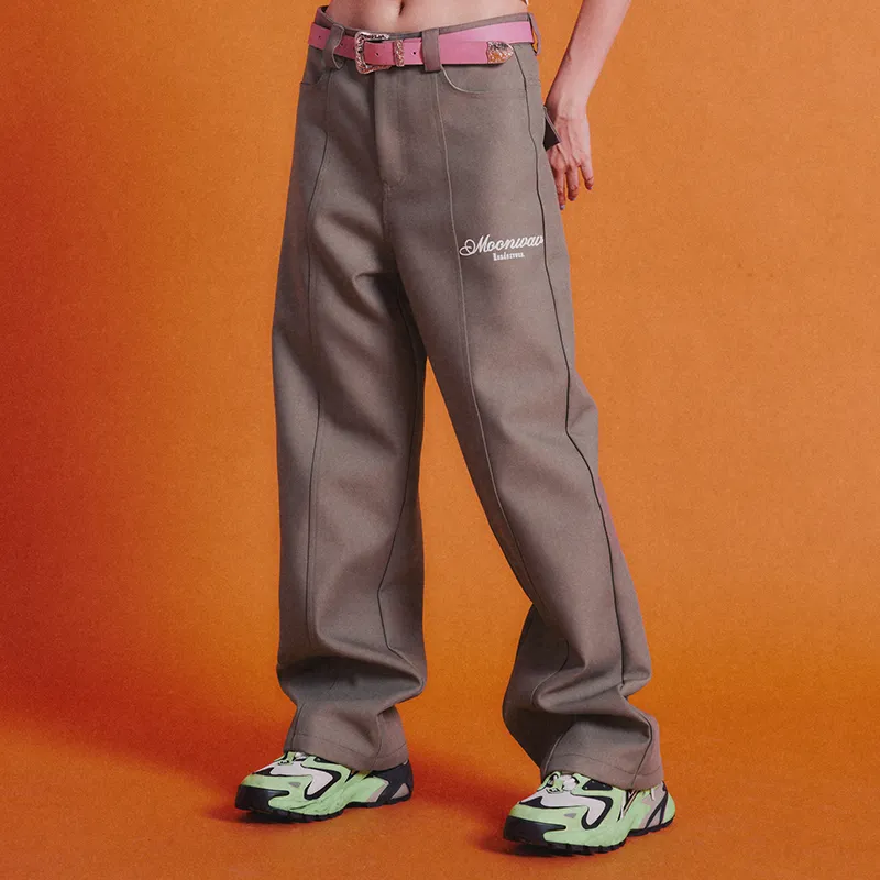 Moonwav X SENCE LA Casual Pants Unisex Gray Brown-3