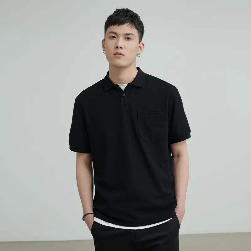 A.B.X Loose Fit Short Sleeved Polo Shirt Men's-17