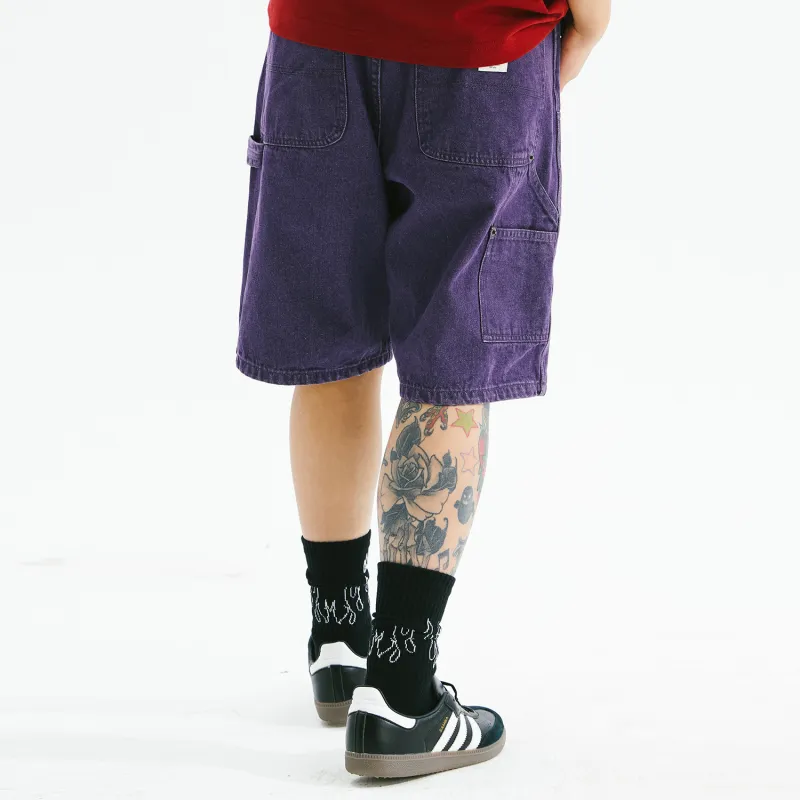 BURNIN Denim Shorts Unisex Purple-2