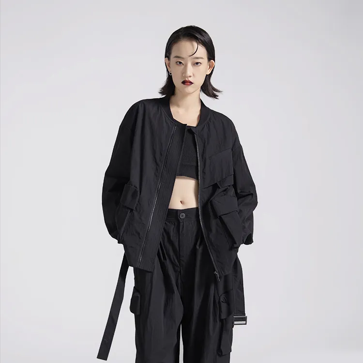 HUANXIANGZHE Jackets Unisex Black-3