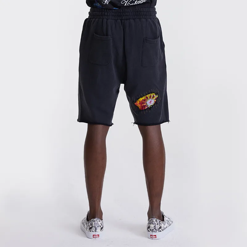 SSSAINT LOUIS Casual Shorts Unisex Washed Black-2