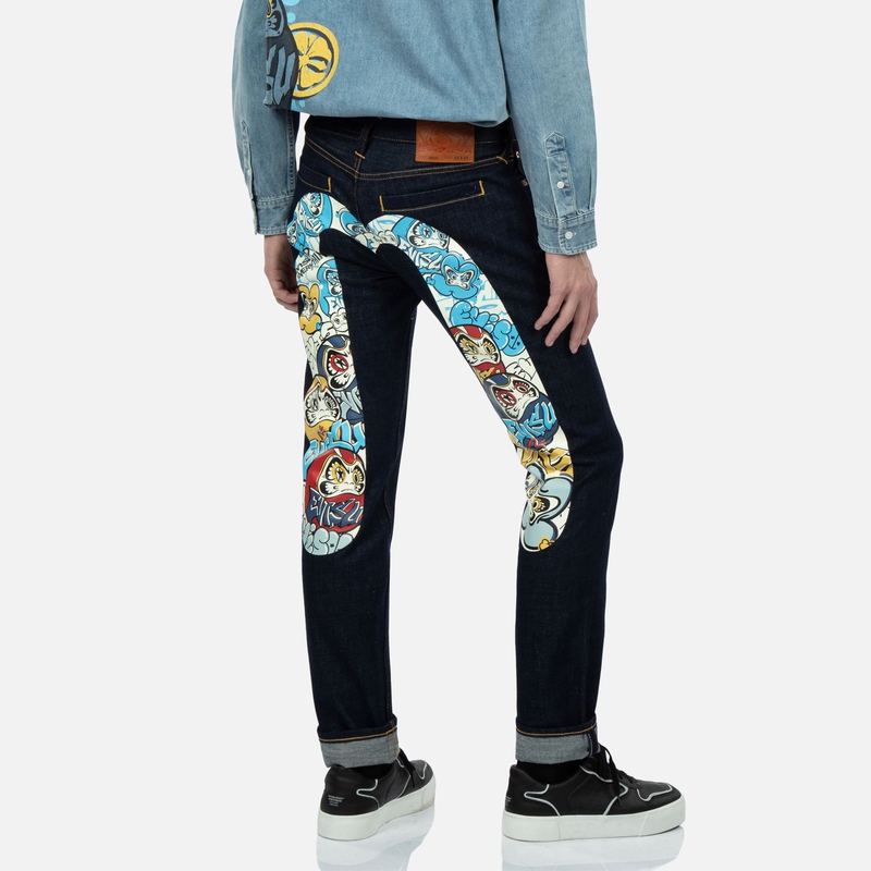EVISU エヴィス 2007 道楽 ペイント 赤耳 デニム パンツ