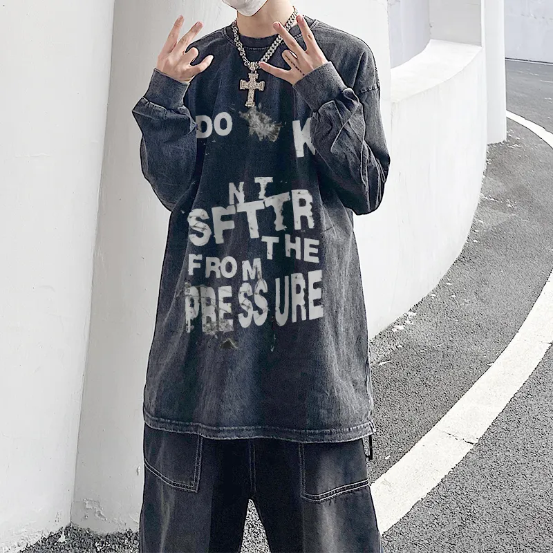SFTTR Straight Long Sleeved T Shirt Unisex Black-2