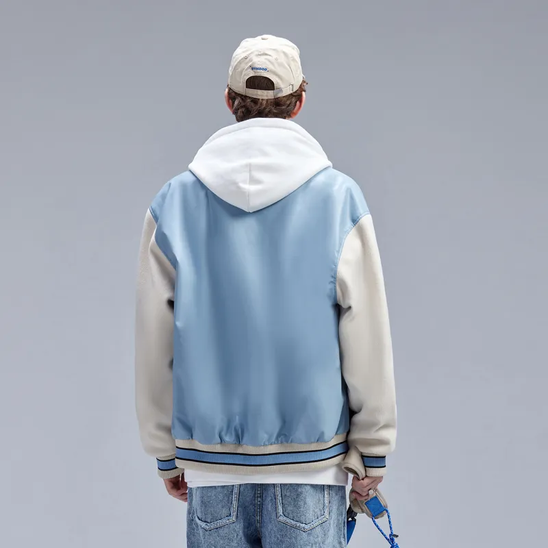 Guuka Baseball Jacket Men's Pink Blue-6