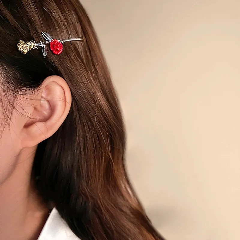 SENDME Hair Clips Women's The Little Prince's Rose Two Piece Set-1