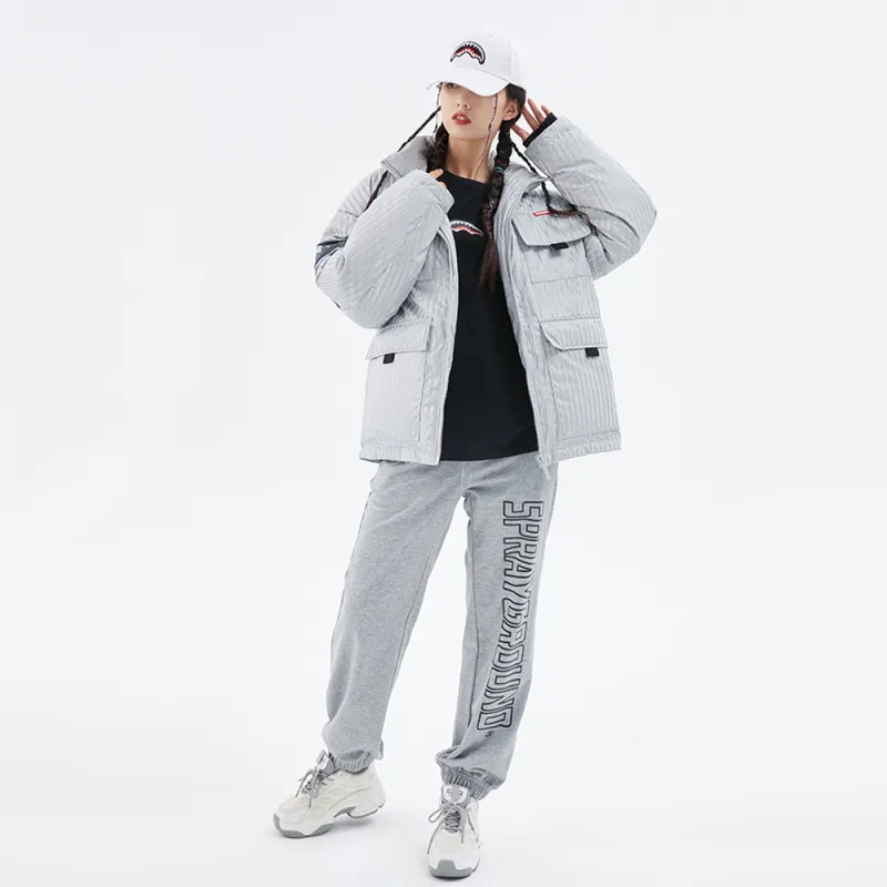 SPRAYGROUND Stripes Stand Collar Loose Fit Thickened Down Jacket Unisex-3