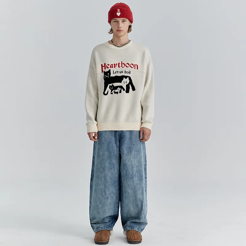 Heartboon Sweaters Unisex Ecru-2