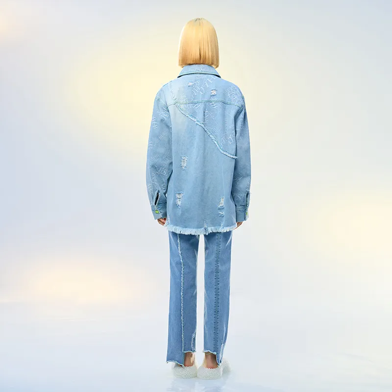 CHAU·RISING Denim Jackets Women's Light Blue-2