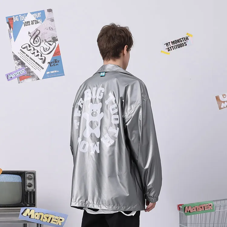 Bt Loose Fit Jacket Unisex Gray-3