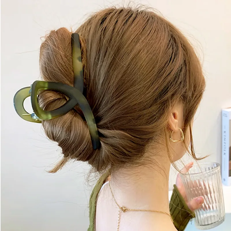 SENDME Hair Clips Women's Matte Green Hair Clip Drying Rack Style-4