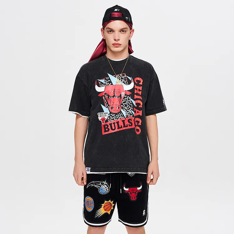 STARTER x NBA SS22 Drop Shoulder Sleeve T Shirt Unisex Black-2