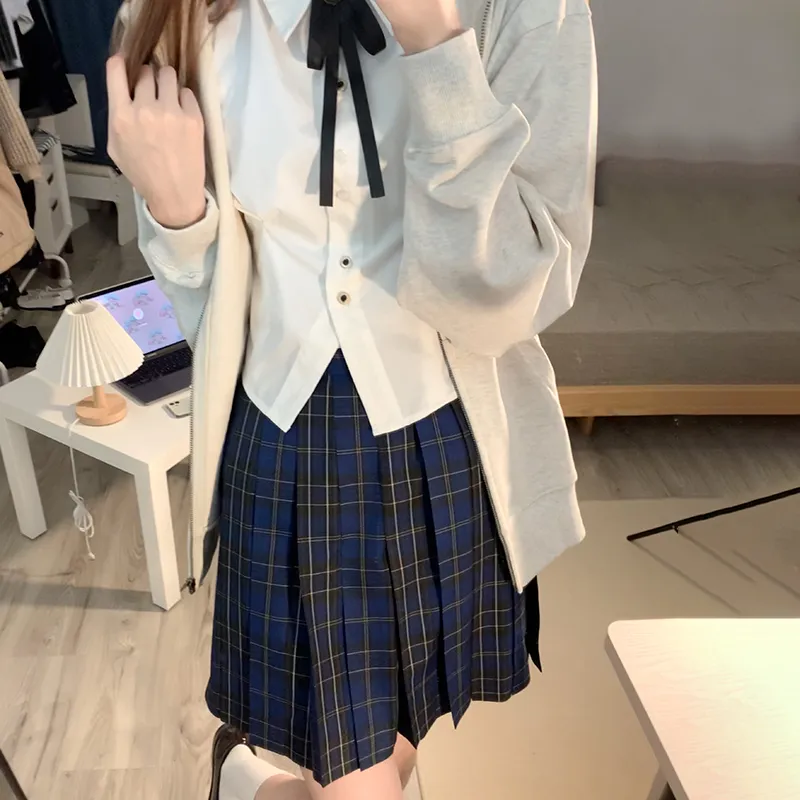 Tokyo Season Casual Short Skirts Women's Green Vine High School Plaid Skirt-46