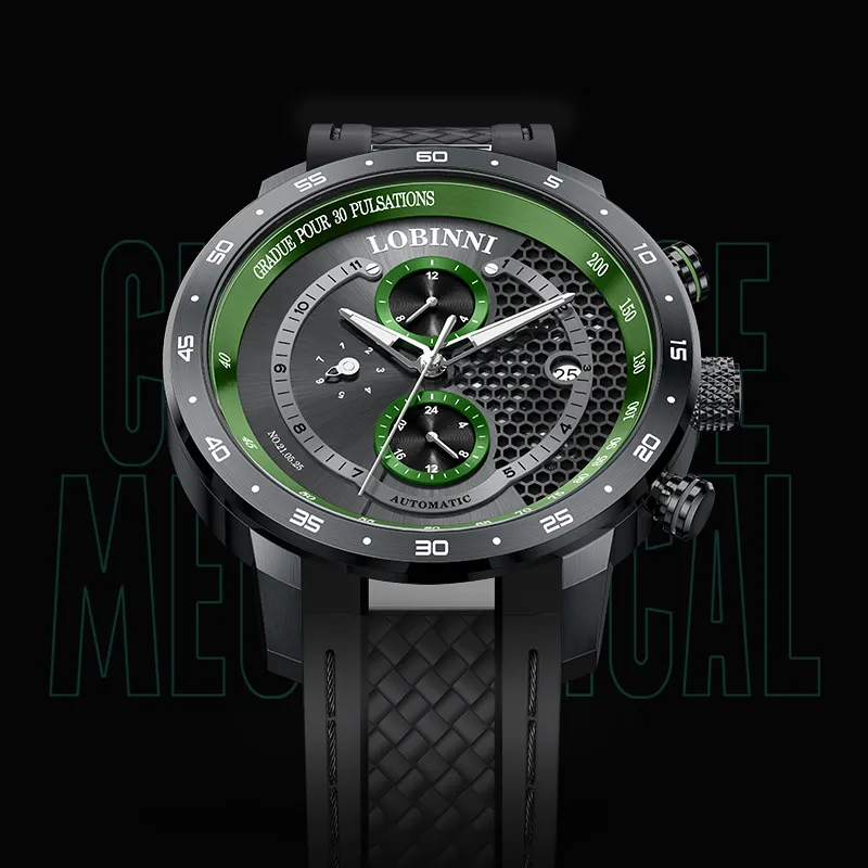 LOBINNI L Mechanical Movement Watch Men's Watches Cut-Out Dial-6