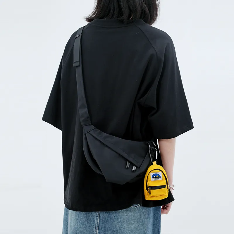 MYEDITION Shoulder Bag, Cell Phone Pouch, Crossbody Bag Nylon Polyester Black/Gray Unisex-5