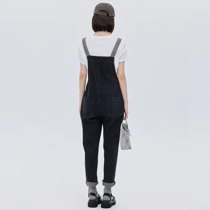 SOON FLOWER Overalls Summer Women's Black-4