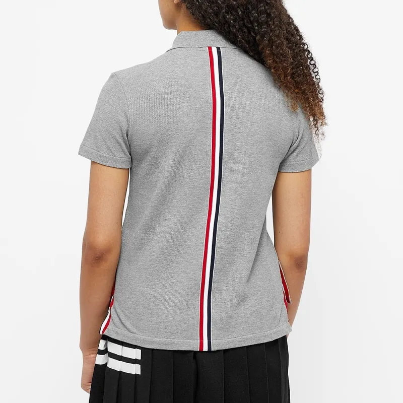 THOM BROWNE Center Back Stripe Piqué Polo Top-3