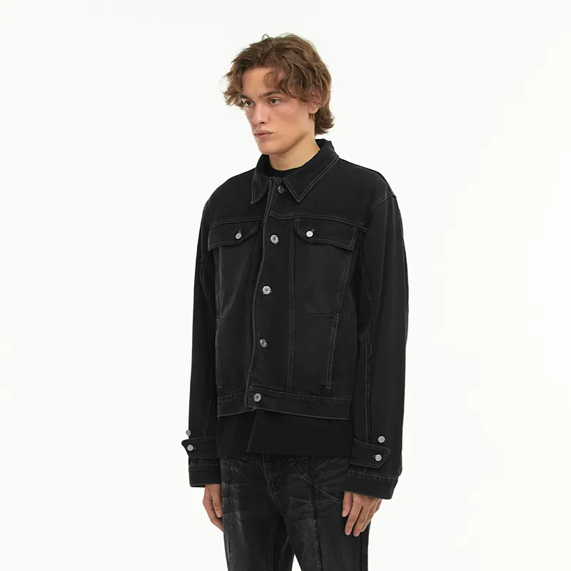 C2H4 Denim Jackets Unisex Black-3