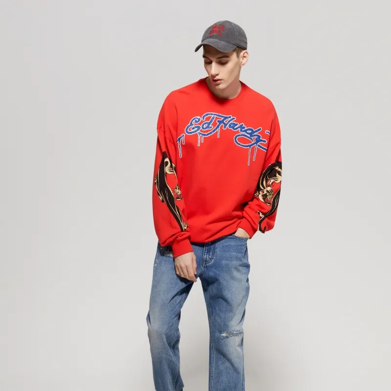 Ed Hardy Sweatshirts Men China Red E1ODM274-2