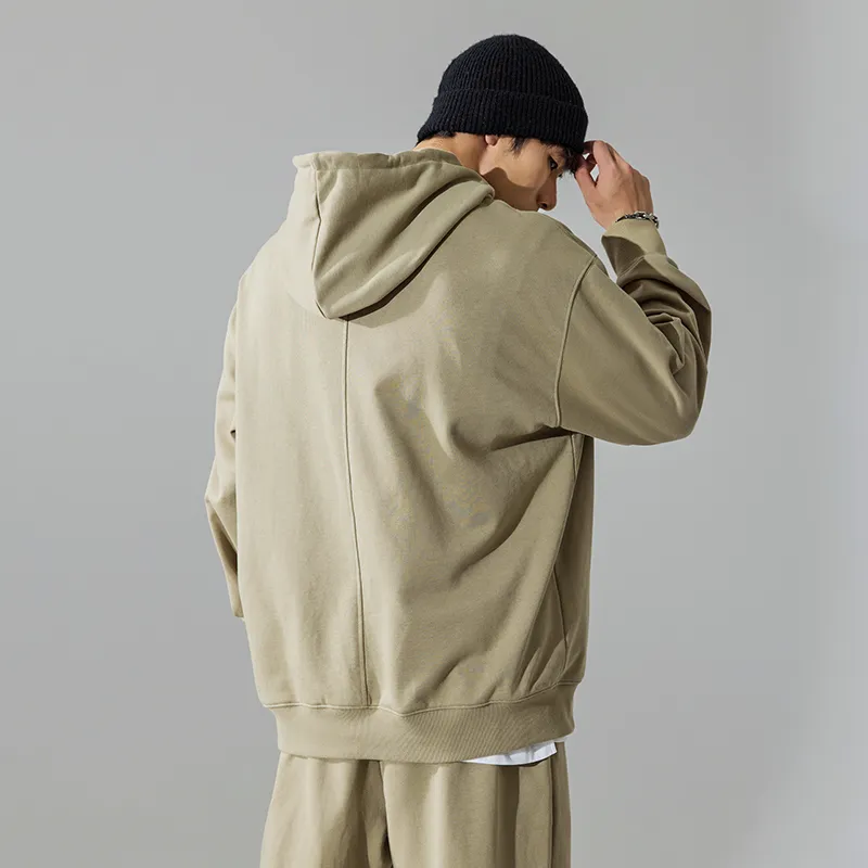 Muscle Dog Hooded Regular Sweatshirt Men's Green Khaki-2
