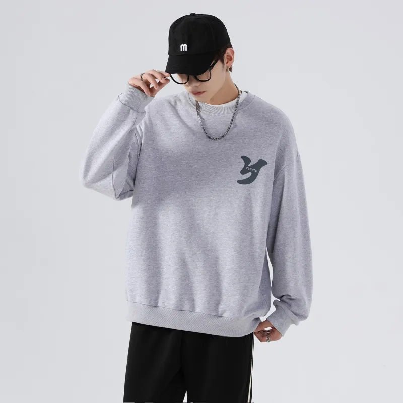 Yvette Crew Neck Loose Fit Regular Sweatshirt Unisex Heather Gray-3