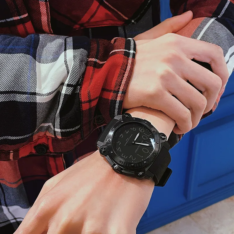 HAMILTON Automatic Mechanical Movement Men's Watches Watch 46 Black Dial Titanium Watch Case Rubber Strap-10