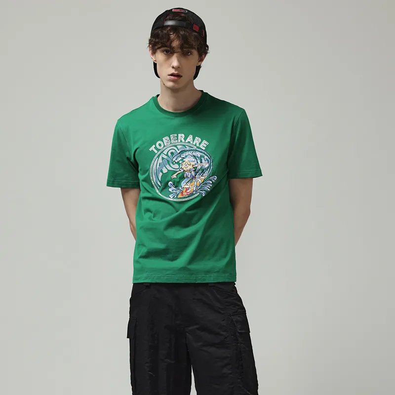 RARE Short Sleeved T Shirts Men's Green-2