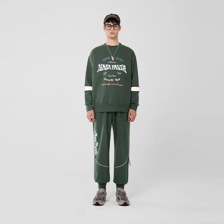 LAMLICKA Nasapanda Casual Pants Unisex Green-2