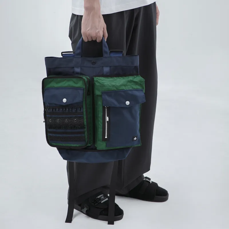 The MAD HATcher Polyamide Handbag Backpack Regular Unisex Navy Blue/Black-12