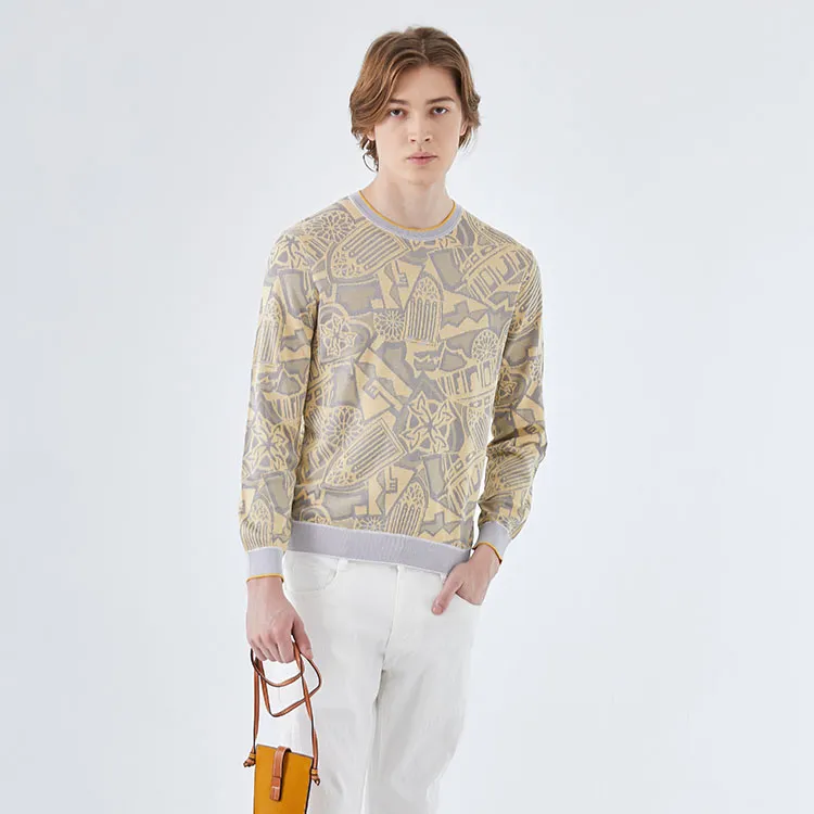 LIU·JO UOMO Sweaters Men Gray Yellow-4