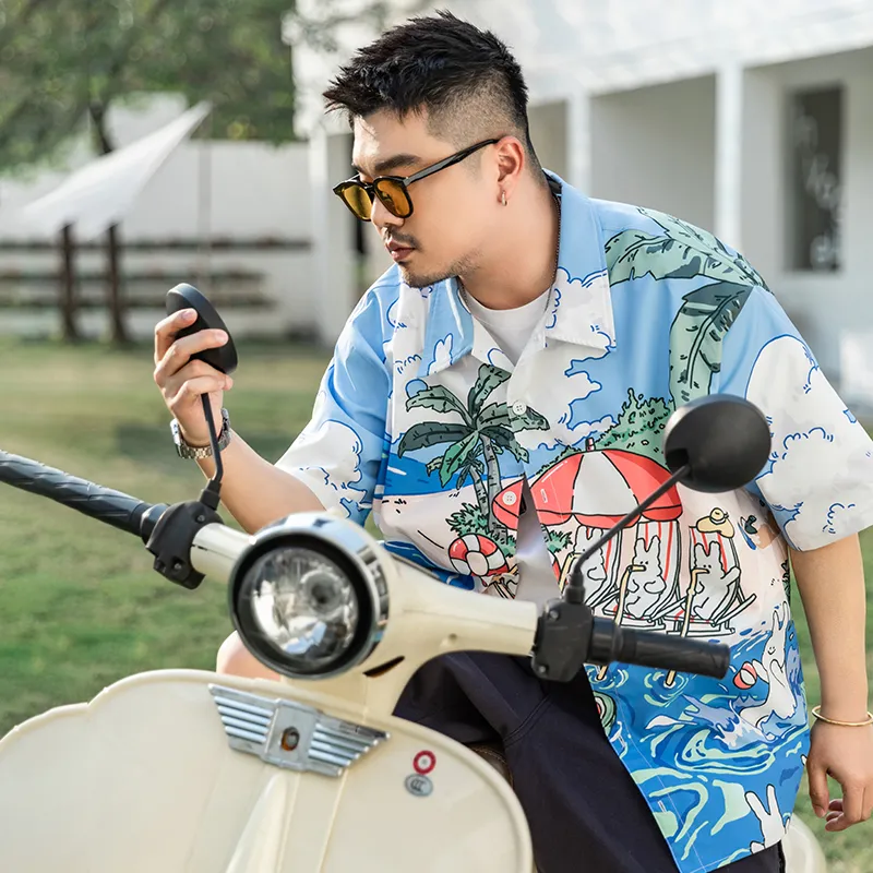 WAYNEXZAVIER Shirts Men Blue-5