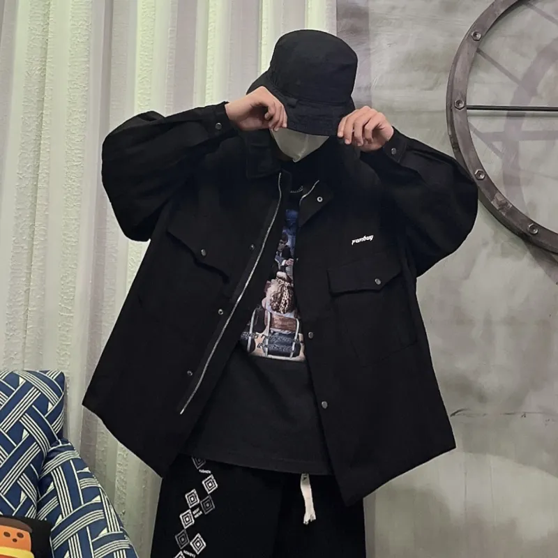 FORHUG Loose Fit Jacket Fall Unisex-2
