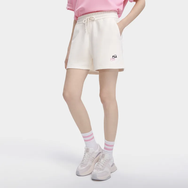 FILA Valentine's Day Collection Casual Shorts Women's Milk Salt White-2