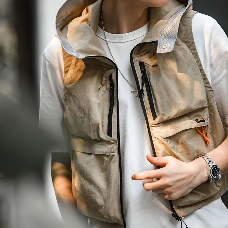 MADEN Vests Men Khaki-5