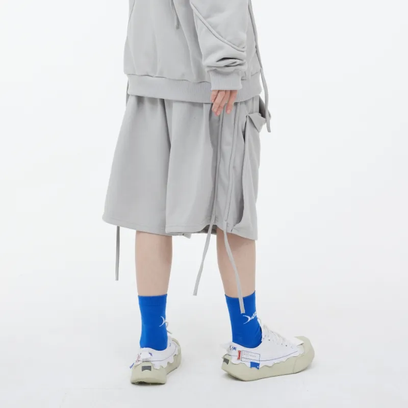 LOSTCTRL Loose Fit Shorts Unisex Gray-3