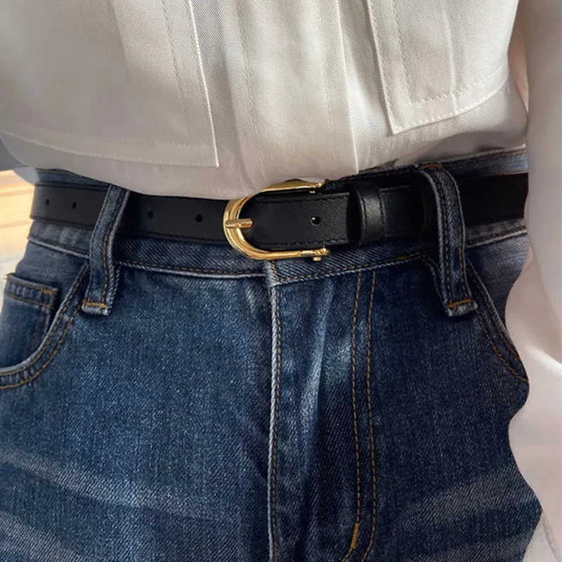 VINEY Cow Split Leather Belts Women's Width 1.8cm-3
