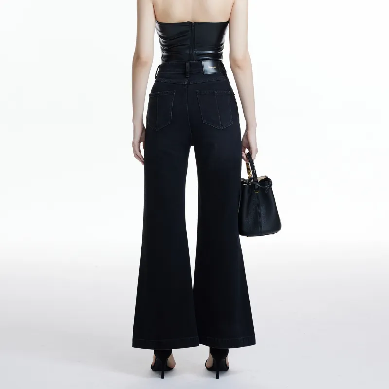 LIUREGALI Jeans Women's Black-4