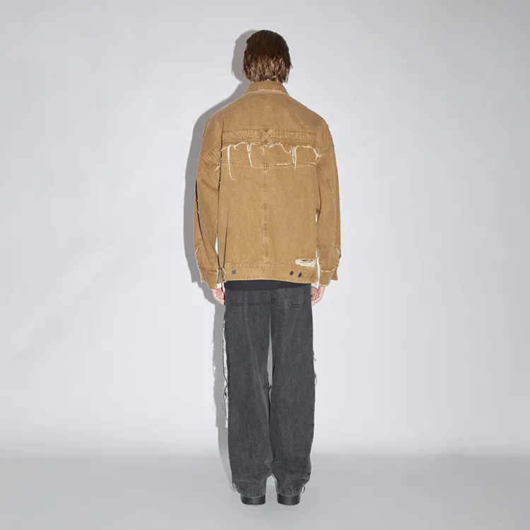IEW.H Denim Jackets Men Dark Coffee-2